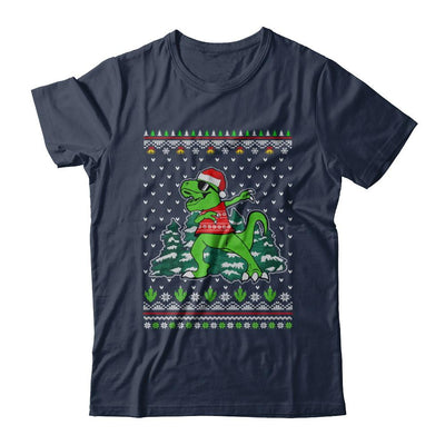Funny Dab Dabbing Dinosaur Ugly Christmas Sweater Xmas-T-Shirt & Sweatshirt-Classic T-Shirt-Navy