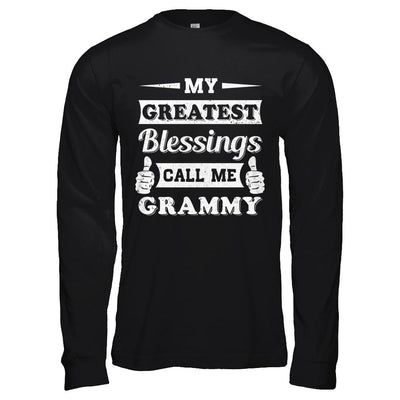 My Greatest Blessings Call Me Grammy-T-Shirt & Hoodie-Long Sleeve T-Shirt-Black