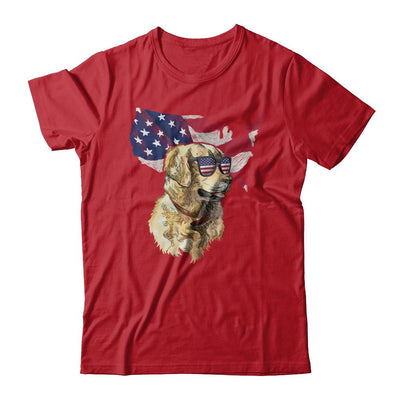 Funny Patriot Golden Retriever Dog 4Th Of July American Flag-T-Shirt & Hoodie-Classic T-Shirt-Red