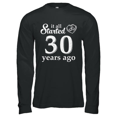 30Th Wedding Anniversary Married Couples 1991 Husband Wife-T-Shirt & Hoodie-Long Sleeve T-Shirt-Black