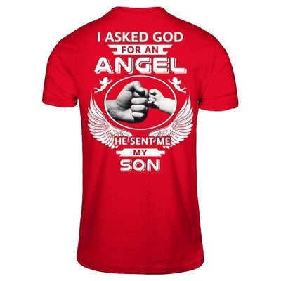 I Asked God For An Angel He Sent Me My Son-T-Shirt & Hoodie-Premium T-Shirt-Red