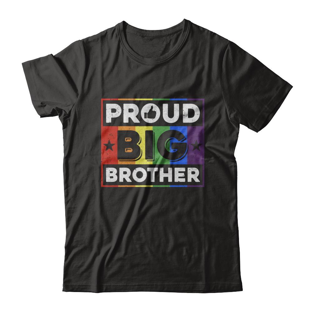Proud Big Brother Gay Lesbian Pride Month LGBT-T-Shirt & Hoodie-Classic T-Shirt-Black