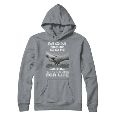 Mom And Son Best Partners In Crime For Life-T-Shirt & Hoodie-Pullover Hoodie-Light Steel