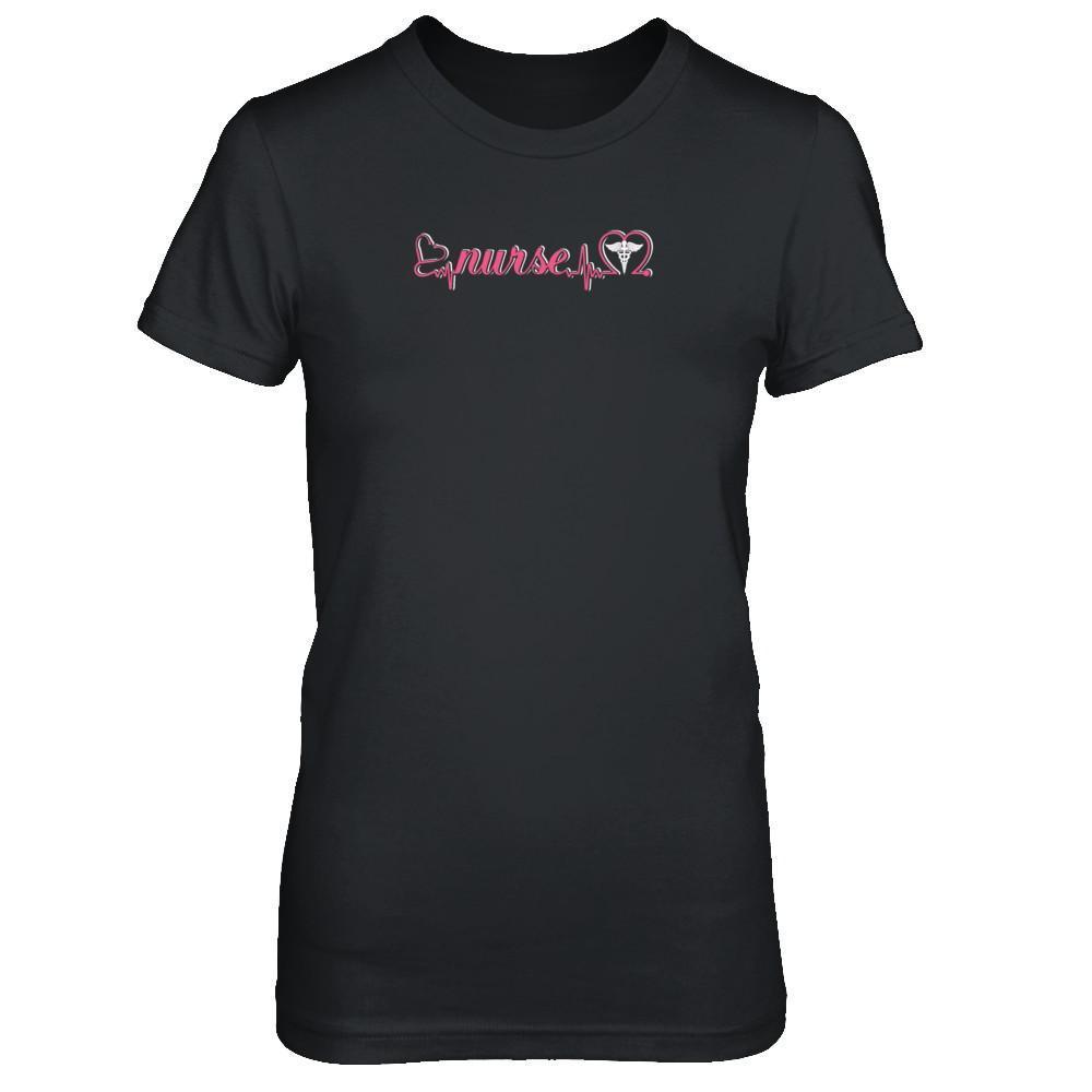 Nurse Heartbeat Nursing Passionate-T-Shirt & Tank Top-Women's T-Shirt-Black