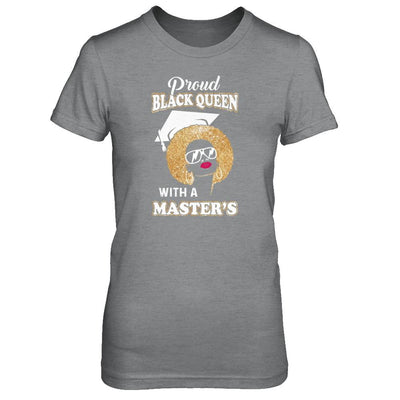 Graduation Proud Black Queen Masters Degree Graduate-T-Shirt & Tank Top-Women's T-Shirt-Sport Grey