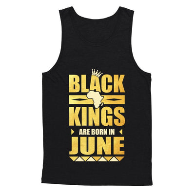 Black Kings Are Born In June Birthday-T-Shirt & Hoodie-Unisex Tank-Black