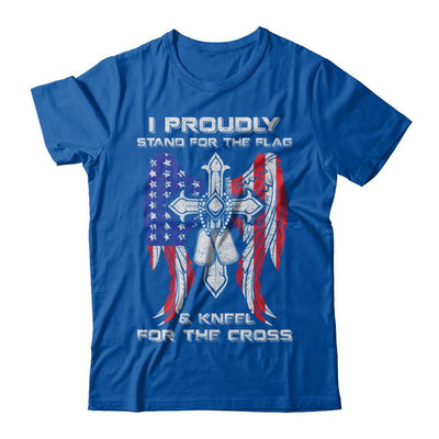 Veteran I Proudly Stand For The Flag Kneel For The Cross-T-Shirt & Hoodie-Premium T-Shirt-Royal