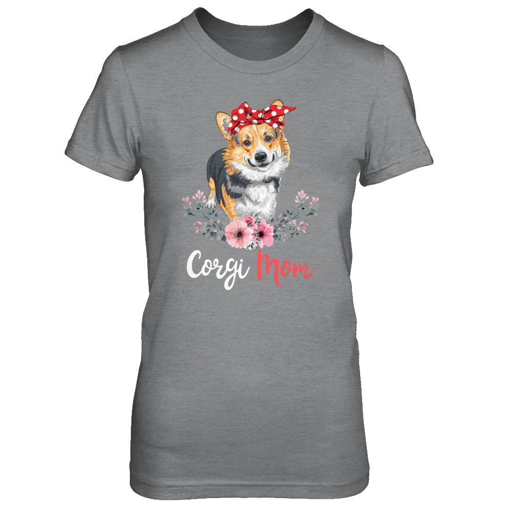 Corgi Mom Gift For Women Dog Lover-T-Shirt & Hoodie-Women's T-Shirt-Sport Grey