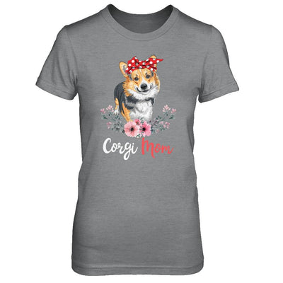 Corgi Mom Gift For Women Dog Lover-T-Shirt & Hoodie-Women's T-Shirt-Sport Grey