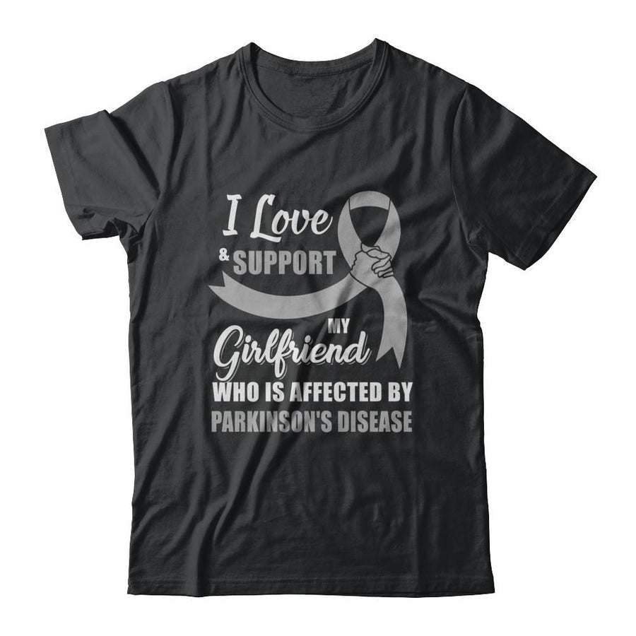 Parkinson's Disease Awareness Support Grey Girlfriend Boyfriend-T-Shirt & Hoodie-Classic T-Shirt-Black