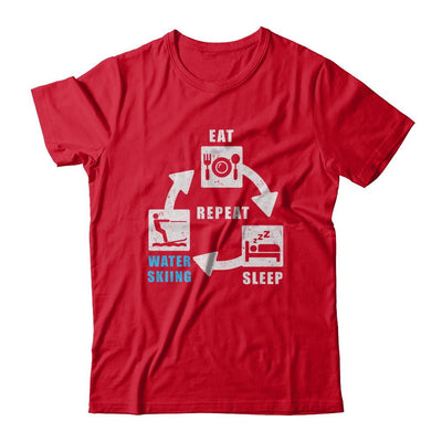 Eat Sleep Water Skiing Repeat Funny Lake Sports-T-Shirt & Hoodie-Premium T-Shirt-Red