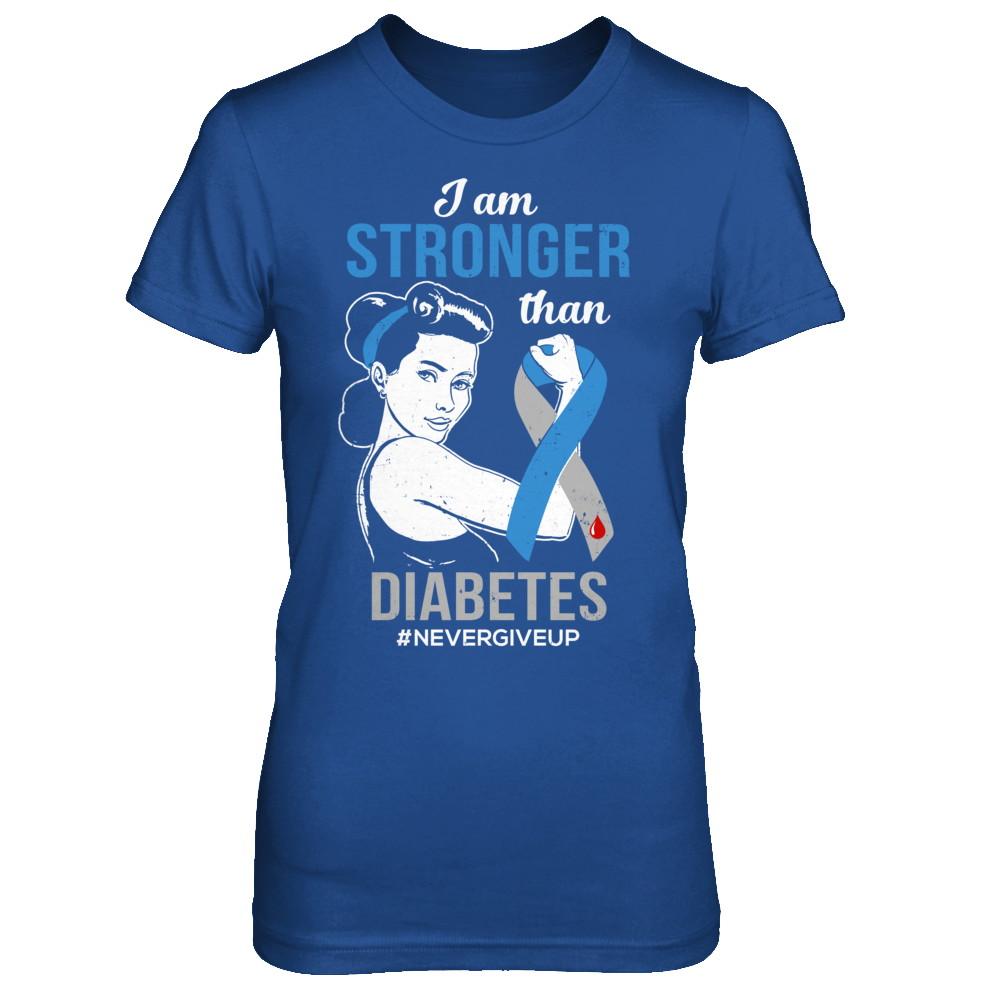 I Am Stronger Than Diabetes Awareness Support-T-Shirt & Hoodie-Women's T-Shirt-Royal