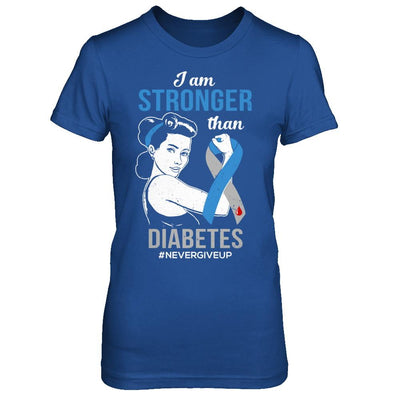 I Am Stronger Than Diabetes Awareness Support-T-Shirt & Hoodie-Women's T-Shirt-Royal