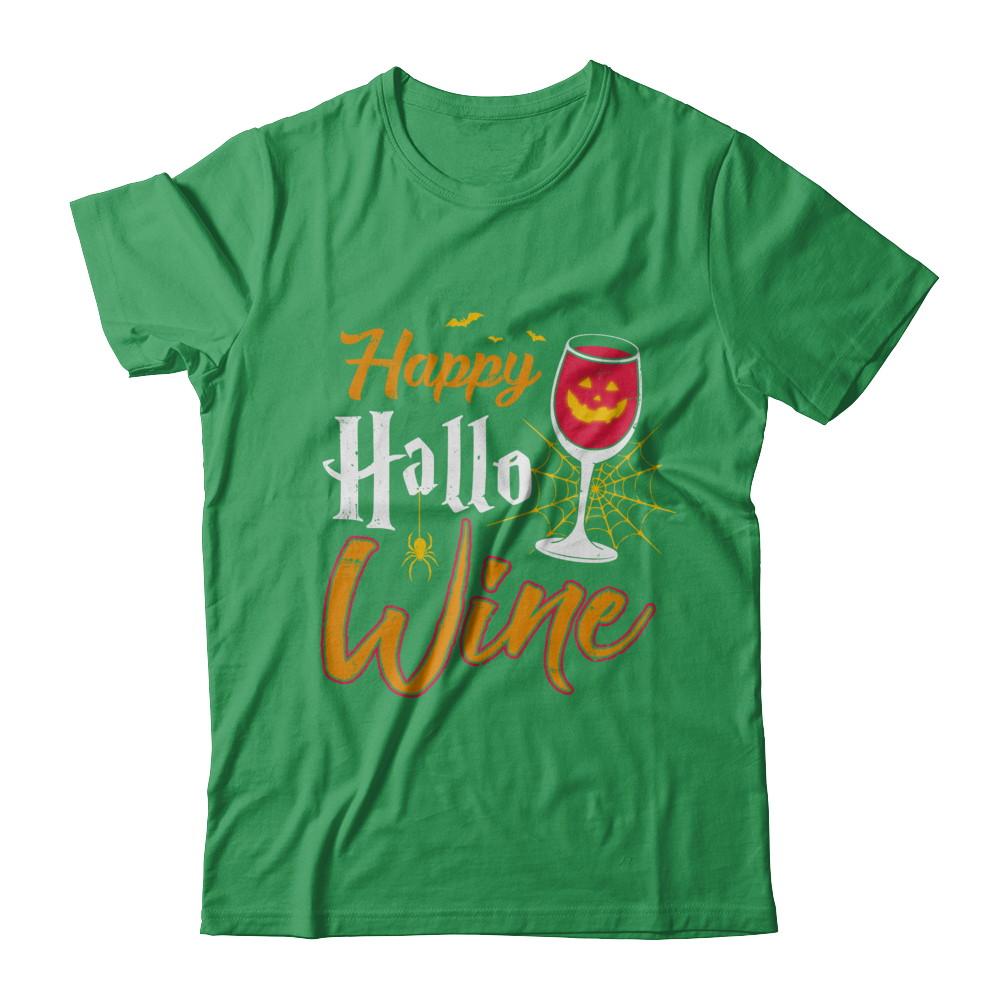 Happy Hallo Wine Funny Halloween-T-Shirt & Sweatshirt-Premium T-Shirt-Kelly Green
