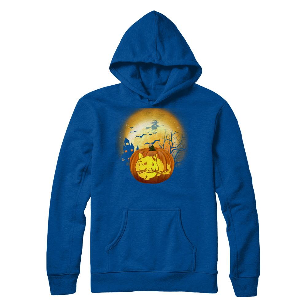 Pumpkin Chinchilla Halloween Human Costume-T-Shirt & Hoodie-Pullover Hoodie-Deep Royal