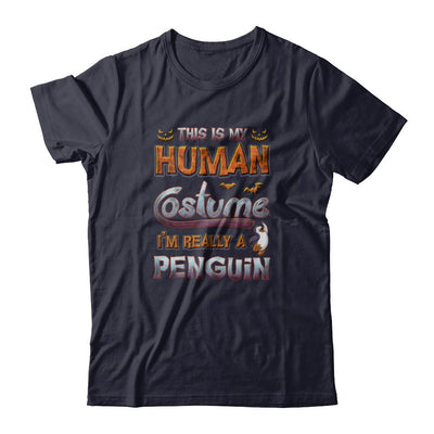 Penguin Halloween My Human Costume I'm Really A Penguin-T-Shirt & Tank Top-Premium T-Shirt-Midnight Navy