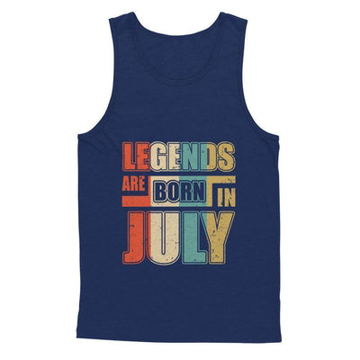 Classic Vintage Legends Are Born In July Birthday-T-Shirt & Hoodie-Unisex Tank-Navy