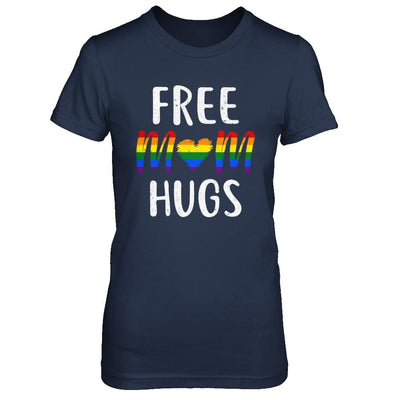 Free Mom Hugs Support LGBT-T-Shirt & Hoodie-Women's T-Shirt-Navy