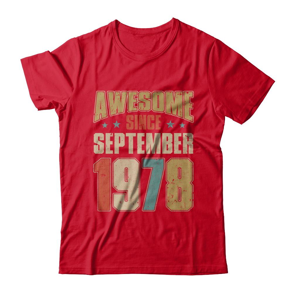 Vintage Retro Awesome Since September 1978 43th Birthday-T-Shirt & Hoodie-Premium T-Shirt-Red