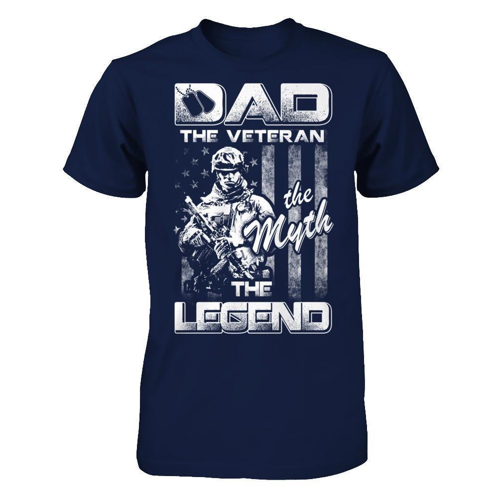 Dad The Veteran The Myth The Legend-T-Shirt & Hoodie-Classic T-Shirt-Navy