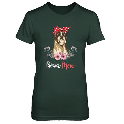 Boxer Mom Gift For Women Dog Lover-T-Shirt & Hoodie-Women's T-Shirt-Forest Green