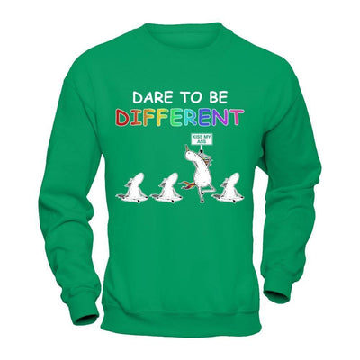 Rainbow Dare To Be Different-T-Shirt & Hoodie-Crewneck Sweatshirt-Irish Green