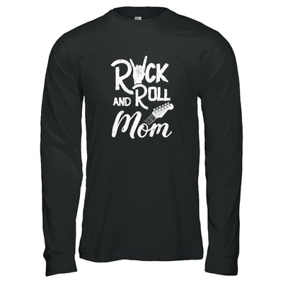 Rock And Roll Mom Retro Guitar Rocker Music Gift-T-Shirt & Tank Top-Long Sleeve T-Shirt-Black