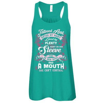 Tattooed Aunt Hated By Many Loved By Plenty Heart On Her Sleeve-T-Shirt & Tank Top-Women's Flowy Racerback Tank-Kelly