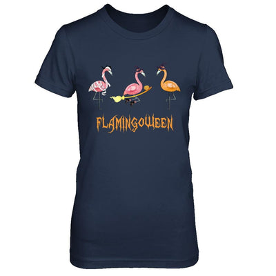 Funny Flamingoween Flamingo Halloween Gifts-T-Shirt & Hoodie-Women's T-Shirt-Navy