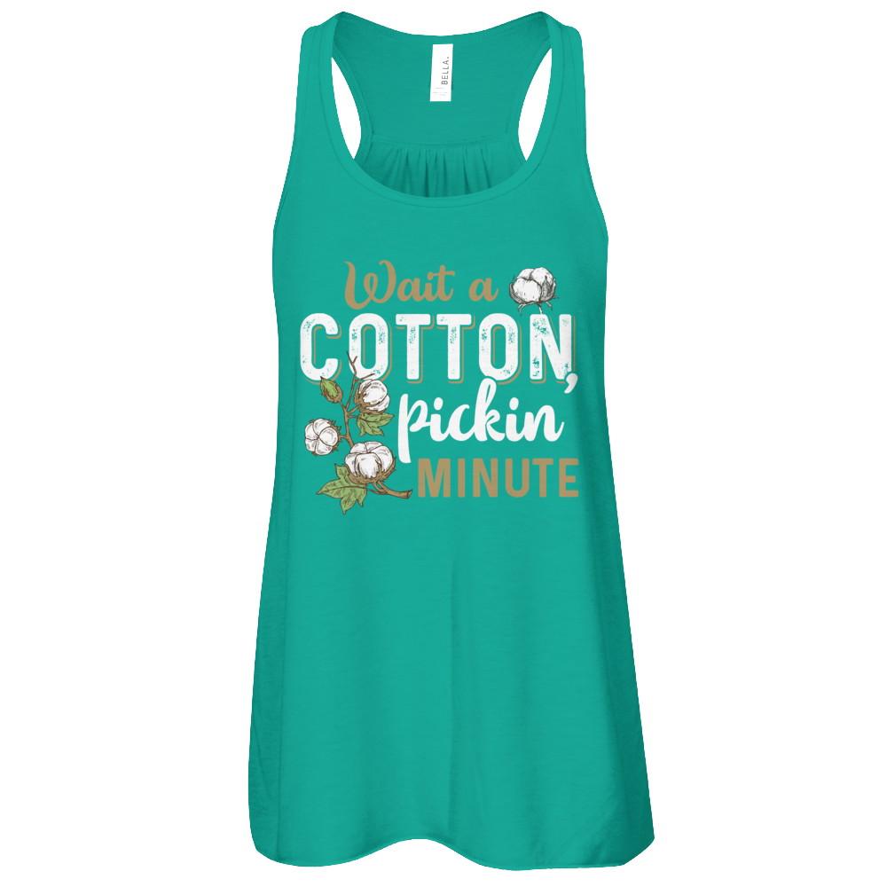 Wait A Cotton Pickin' Minute-T-Shirt & Tank Top-Women's Flowy Racerback Tank-Kelly