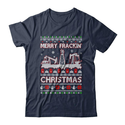 Oilfield Merry Fracking Christmas Ugly Sweater Gifts-T-Shirt & Sweatshirt-Classic T-Shirt-Navy