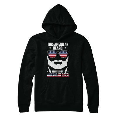 This American Beard Is Fueled By American Beer-T-Shirt & Hoodie-Pullover Hoodie-Black