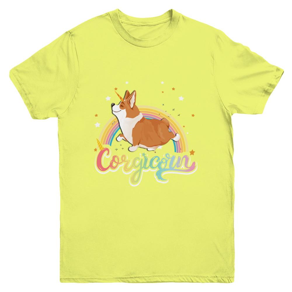 Corgicorn Corgi Unicorn Kids Space Galaxy Rainbow Youth-Youth Shirt-Youth T-Shirt-Daisy