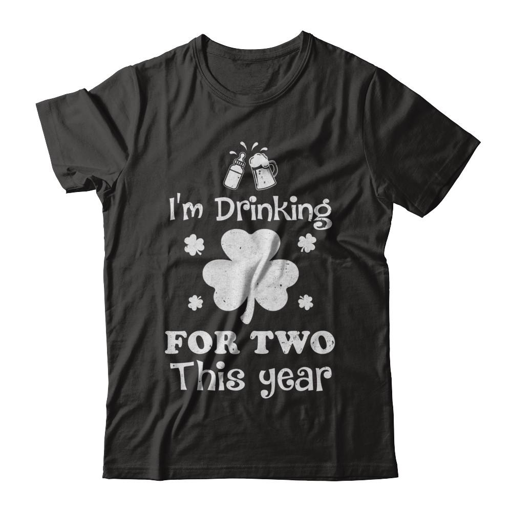 Drinking For Two St Patricks Day Pregnancy Gift-T-Shirt & Hoodie-Premium T-Shirt-Black