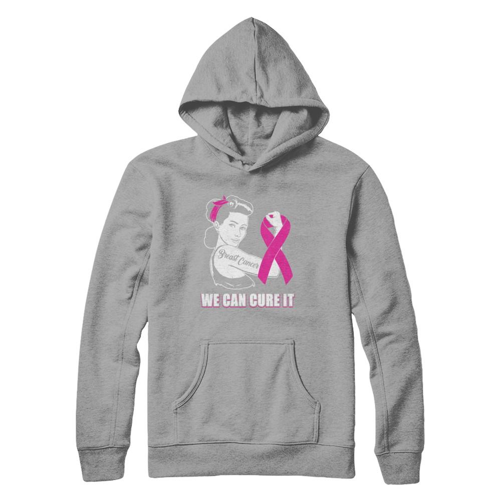 Breast Cancer Awareness Survivor We Can Cure It-T-Shirt & Hoodie-Pullover Hoodie-Light Steel