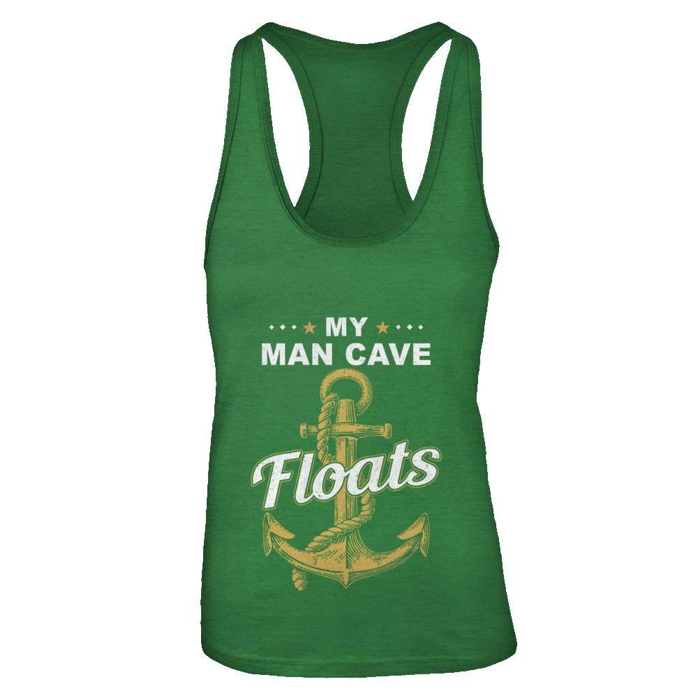 My Man Cave Floats Boat Wife's Sailor-T-Shirt & Tank Top-Women's Ideal Racerback Tank-Kelly Green