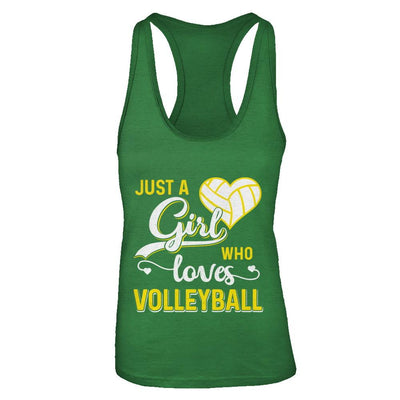 Just A Girl Who Loves Volleyball-T-Shirt & Tank Top-Women's Ideal Racerback Tank-Kelly Green