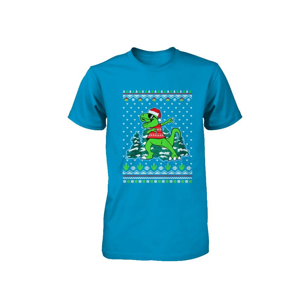 Funny Dab Dabbing Dinosaur Ugly Christmas Sweater Xmas Youth-Youth Shirt-