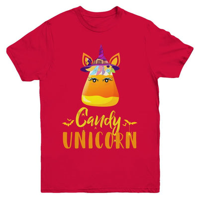 Candy Corn Unicorn Halloween Unicorn For Girls Youth-Youth Shirt-Youth T-Shirt-Red