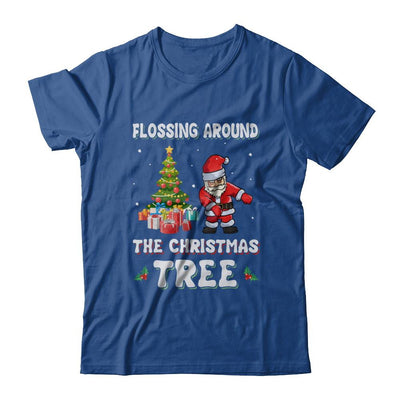 Santa Claus Flossing Around The Christmas Tree-T-Shirt & Hoodie-Classic T-Shirt-Royal