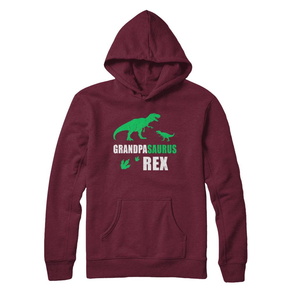 Dinosaur T-Rex Grandpasaurus Grandpa Saurus Fathers Day-T-Shirt & Hoodie-Pullover Hoodie-Maroon