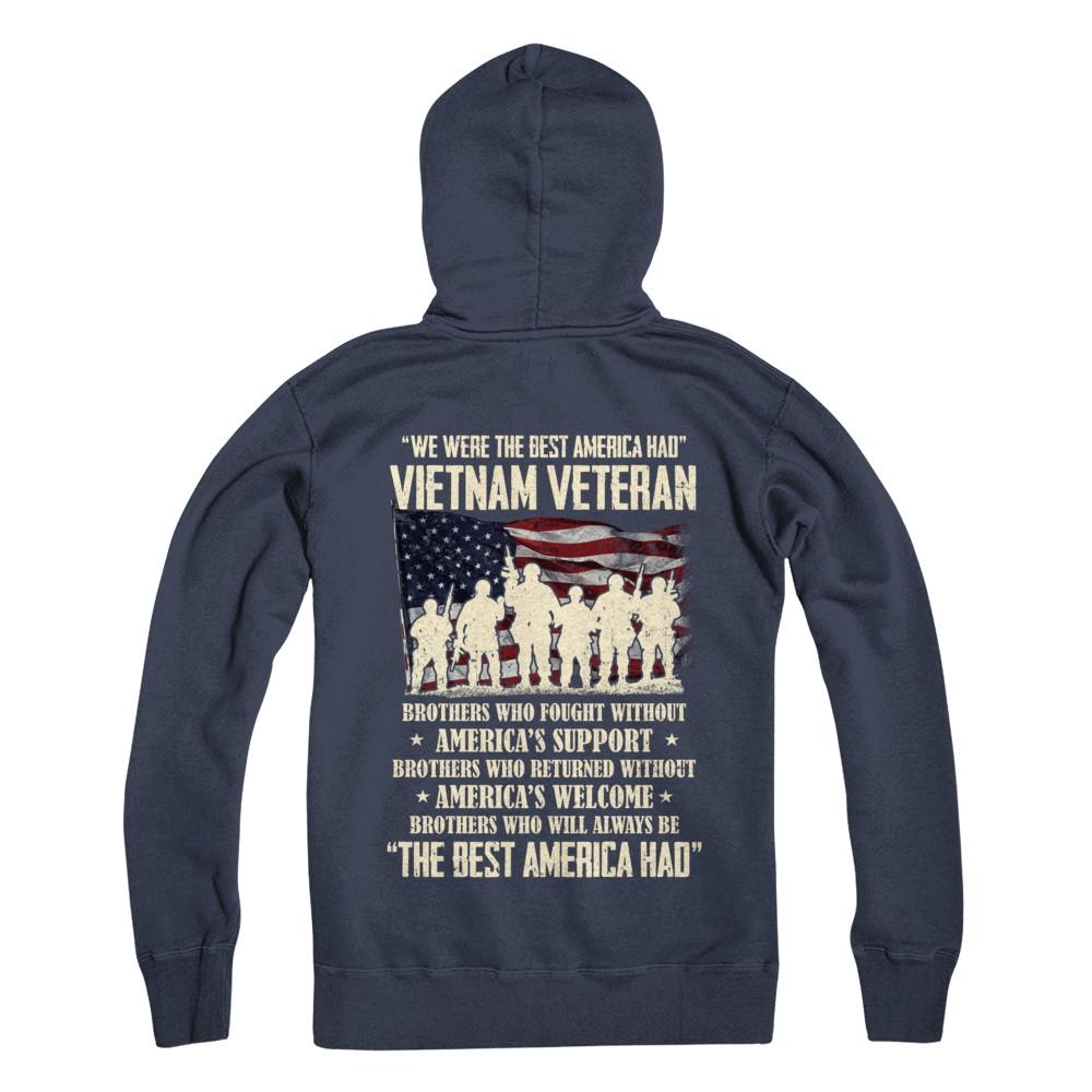 Vietnam Veteran The Best America Had Proud-T-Shirt & Hoodie-Pullover Hoodie-Navy