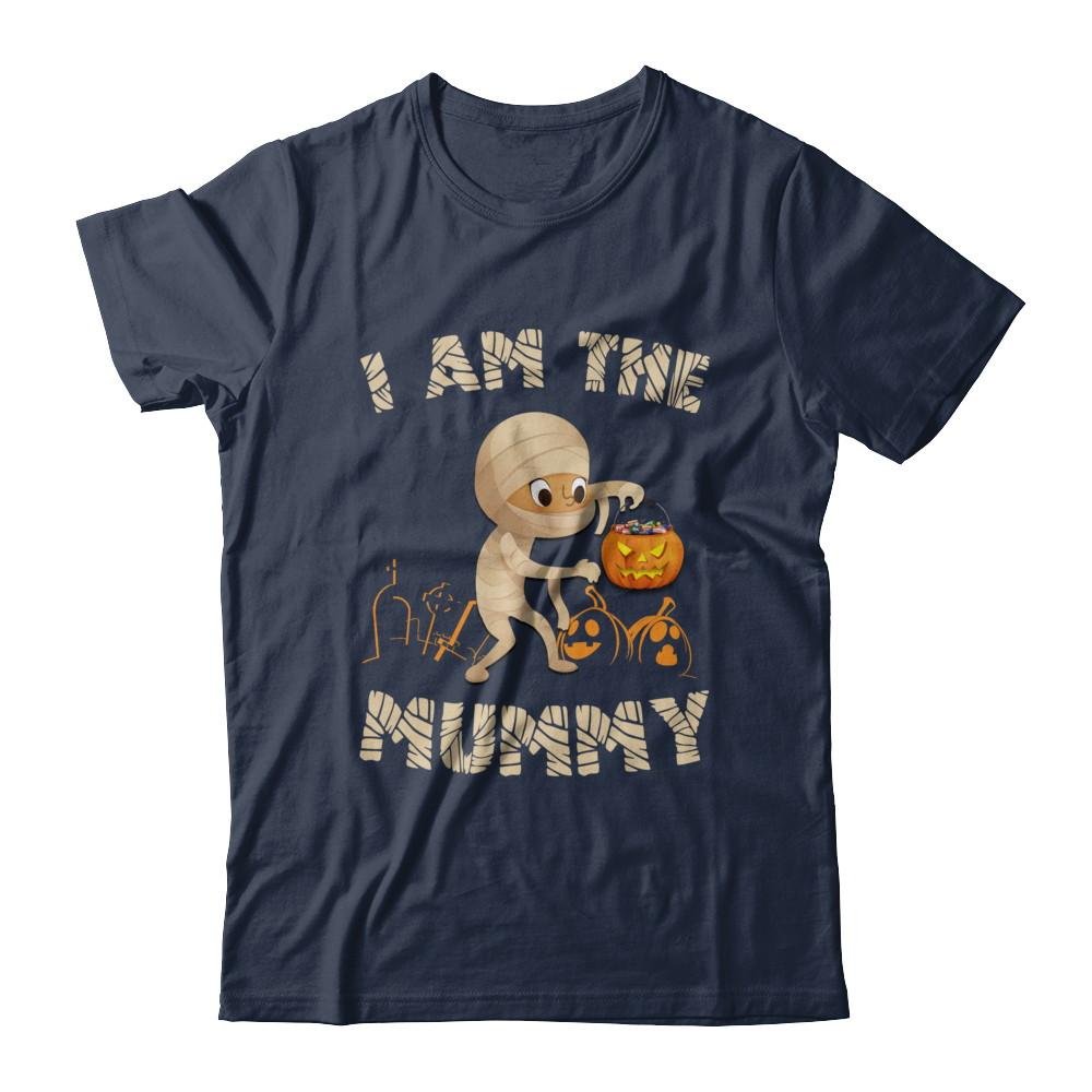 Matching Halloween Costume I Am The Mummy Mom-T-Shirt & Hoodie-Classic T-Shirt-Navy