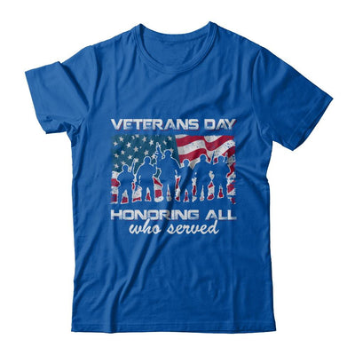 Vintage Patriotic Army Veterans Day Honoring All Who Reverd-T-Shirt & Hoodie-Premium T-Shirt-Royal