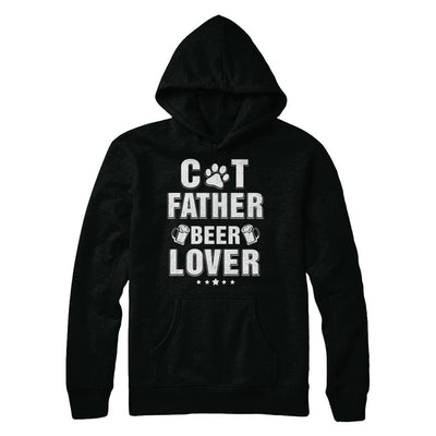 Cat Father Beer Lover Best Cat Dad Fathers Day-T-Shirt & Hoodie-Pullover Hoodie-Black