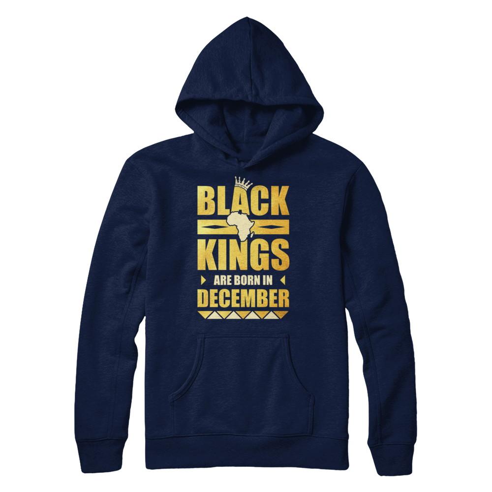 Black Kings Are Born In December Birthday-T-Shirt & Hoodie-Pullover Hoodie-Navy