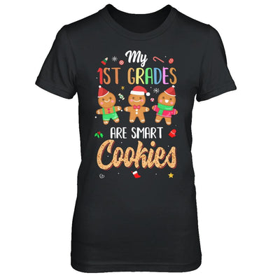 Teacher My 1st Graders Are Smart Cookies Christmas-T-Shirt & Sweatshirt-Women's T-Shirt-Black