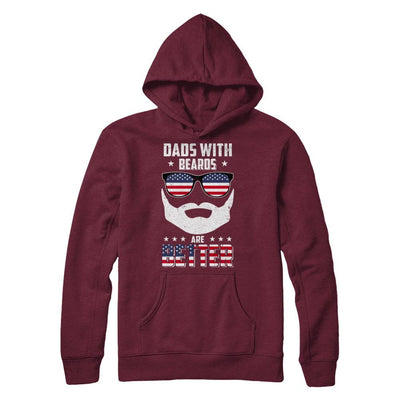 Dads With Beards Are Better American Flag Fathers Day-T-Shirt & Hoodie-Pullover Hoodie-Maroon