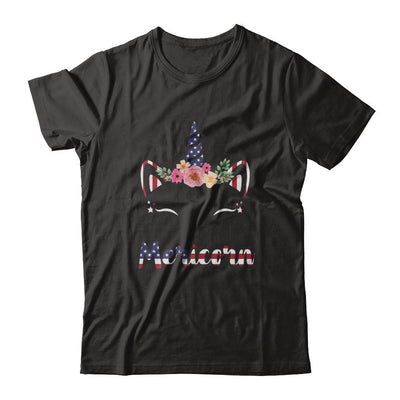 Independence Day Patriotic 4Th Of July Cat Unicorn Mericorn-T-Shirt & Hoodie-Classic T-Shirt-Black