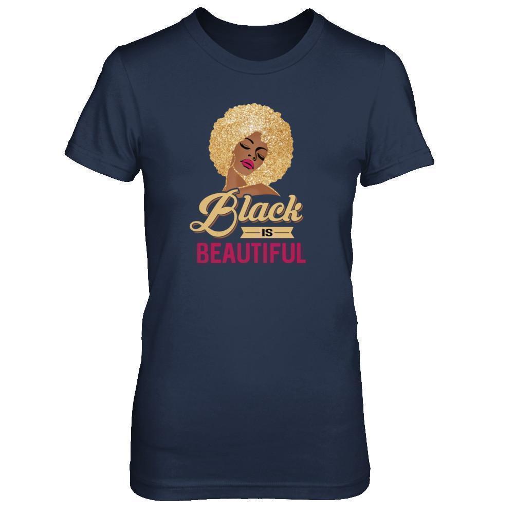 Black Is Beautiful African Black Pride-T-Shirt & Tank Top-Women's T-Shirt-Navy